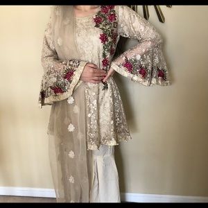 Pakistani dress with floral